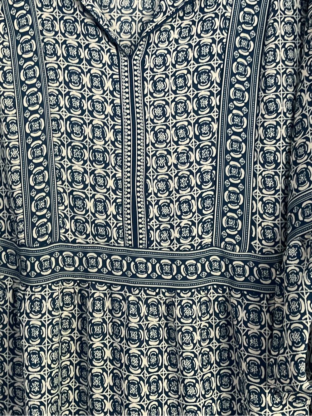💎 Max Studio Blue Geometric Tiered Maxi Dress - Picture 6 of 6